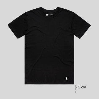 Custom-Fit Essential T-Shirt - Black (Short -5 cm)